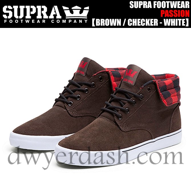 激安スープラ(SUPRA) パッション BROWN/CHECKER–WHITE卸売価格
